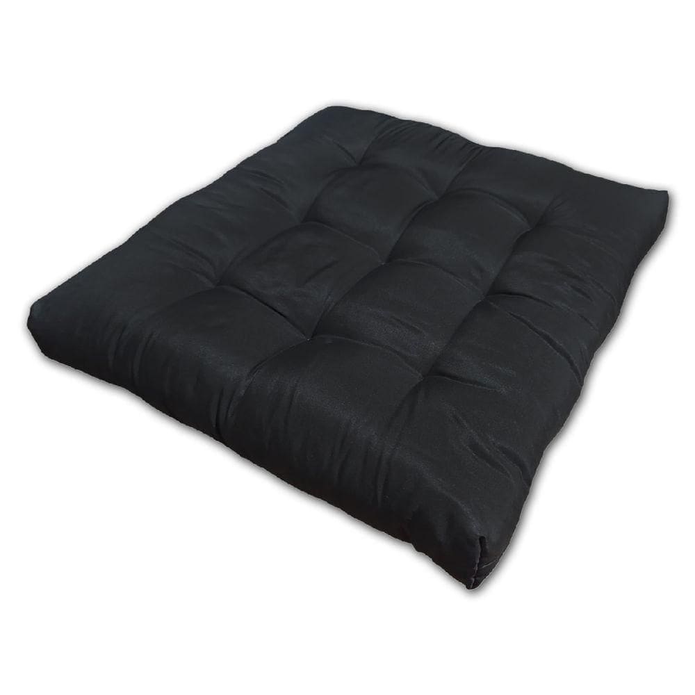 Almofada Futon Assento Decoração 60x60cm Flat Preto