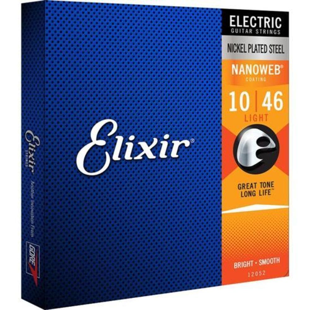 Encordoamento Para Guitarra .010 Light Nanoweb 12052 Elixir [F002]