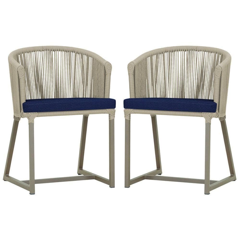 2 Cadeiras De Jantar Noronha Fendi Corda Nautica E10 Trama Rami