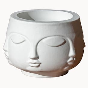 Vaso Decorativo Tarsila 10cm Artesanal Em Cimento Branco