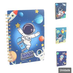 Caderno Espiral 58FL Design de Astronauta - Tudo em Caixa