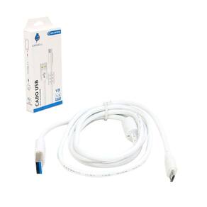Cabo USB V8 1,5m Turbo Branco - Tudo em Caixa