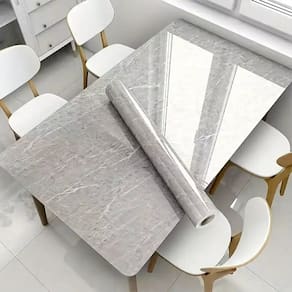 Papel Decorativo Adesivo Imita Mármore Cinza Lavável Parede