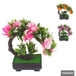 Vaso Decorativo de Plástico 20cm com Planta Color - Tudo em Caixa