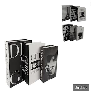 Caixa Decorativa Livro 3 Peças Estampass - Tudo em Caixa