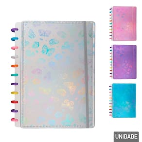 Caderno Espiral 87FL Disco Inteligente Borboletass - Tudo em Caixa
