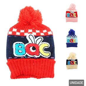 Touca Infantil Poliéster Forro Macio Pompom Color - Tudo em Caixa