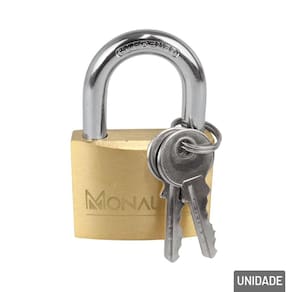 Cadeado 30mm com 2 Chaves Haste Curta Bronze - Tudo em Caixa