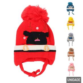 Touca Infantil Poliéster Forro Macio Pompom Color - Tudo em Caixa
