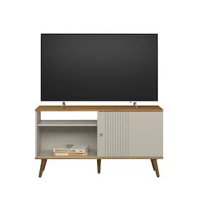 Rack Para Tv Até 50 0,64 x 1,20 Safira Nature-Off White EdeCasaMoveis