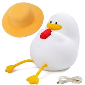 Luminaria Abajur Mesa Patinho Fofo Touch Muda de Cor Usb Recarregavel Decoraçao Iluminaçao