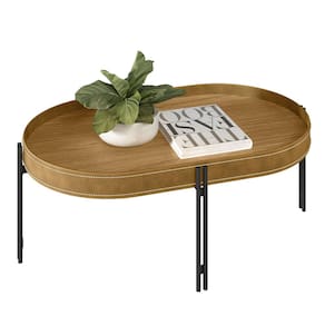 Mesa de Centro 35x93 com Detalhes em Couro Virginia EdeCasaMoveis