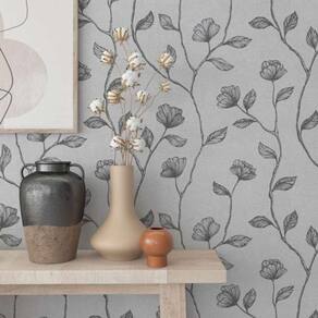 Papel De Parede Up To Date Floral Branco 34802