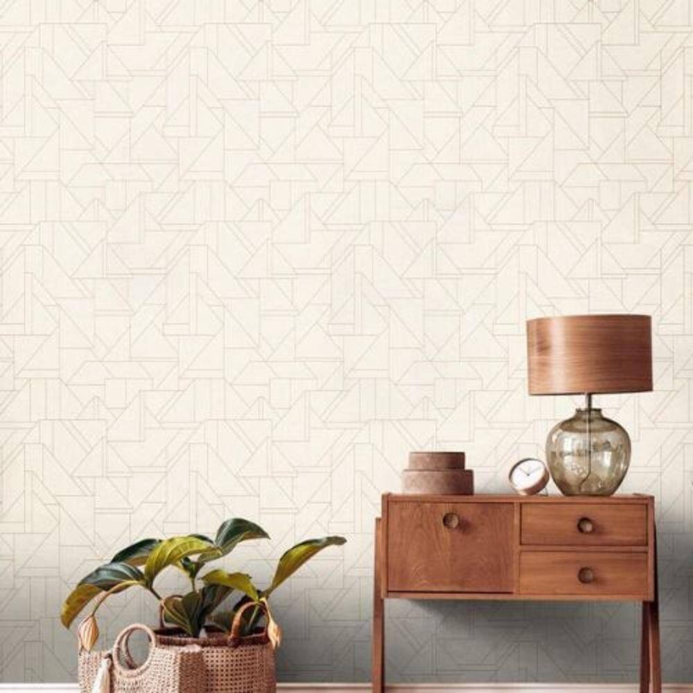 Papel De Parede Metropolitan Stories 3 Geométrico Bege 391181ms