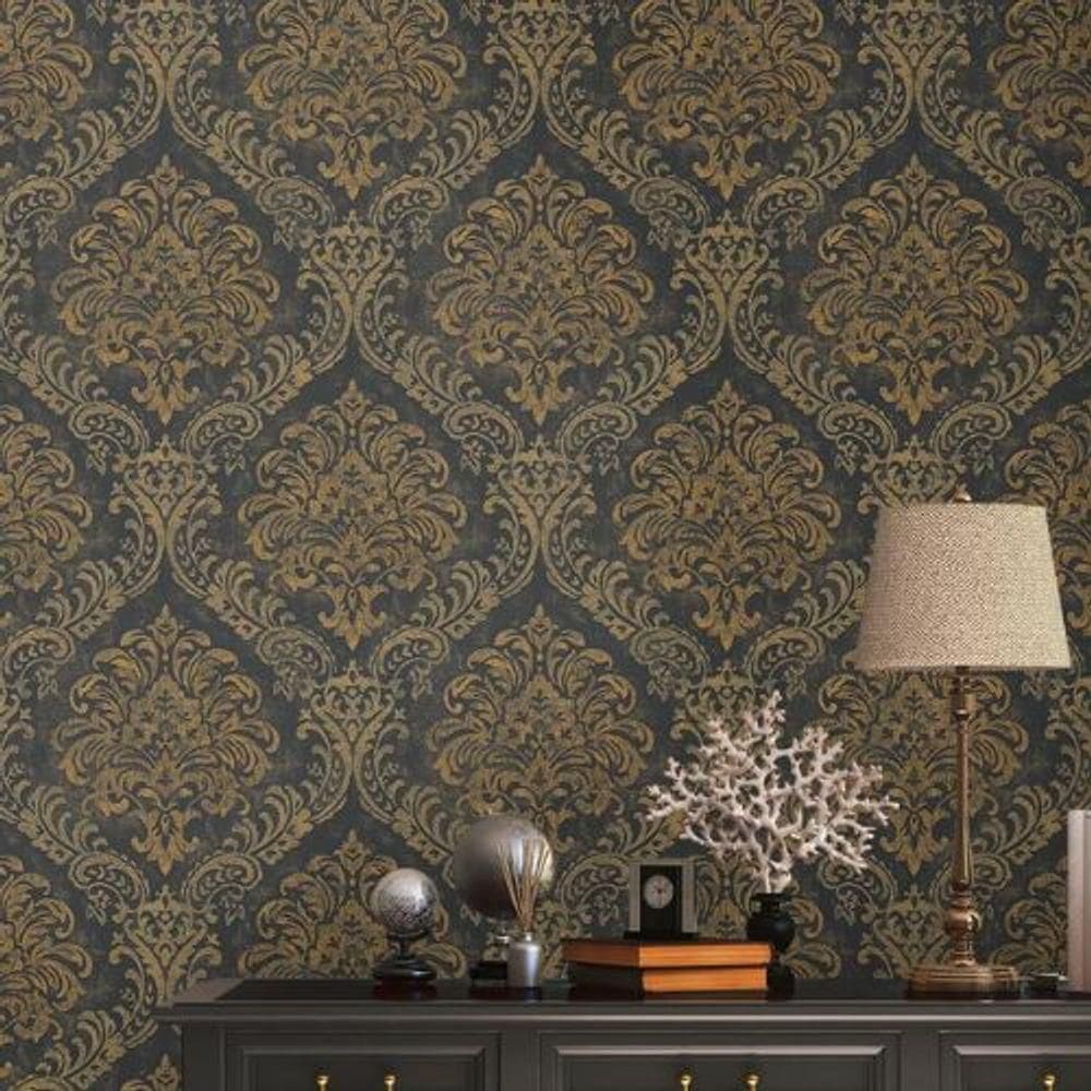 Papel De Parede Metropolitan Stories 3 Arabesco Amarelo 391123ms