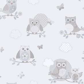 Papel De Parede Just 4 Kids Corujinhas G56503 - Rolo: 10m X 0,52m