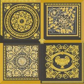 Papel De Parede Versace V Arabesco Dourado 387043