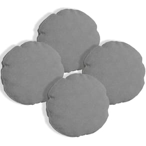 Kit 4 Capas Para Almofada Redonda Boucle 40x40cm - 7 Decor Cinza Escuro