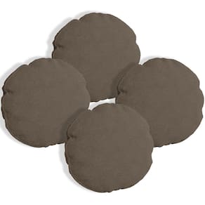 Kit 4 Capas Para Almofada Redonda Boucle 40x40cm - 7 Decor Marrom