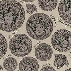 Papel De Parede Versace V Moderno Bege 386112