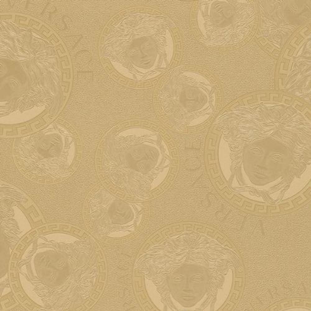 Papel De Parede Versace V Moderno Dourado 384611