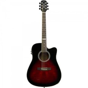 Violão Giannini Gf1d Ceq Eletroacústico Aço Brown Red Burst Burst