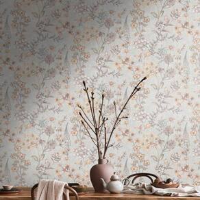 Papel De Parede Metropolitan Stories 3 Floral Cinza 391171ms