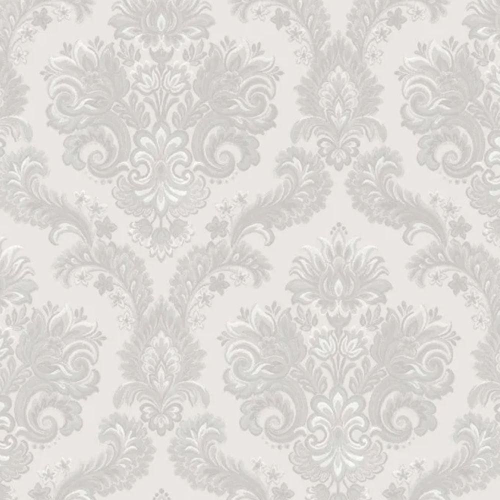 Papel De Parede Thema Damask Cinza 28821