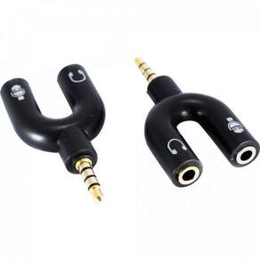 Adaptador P2 4c X 2j2 Estéreo Níquel Adap0066 Preto...