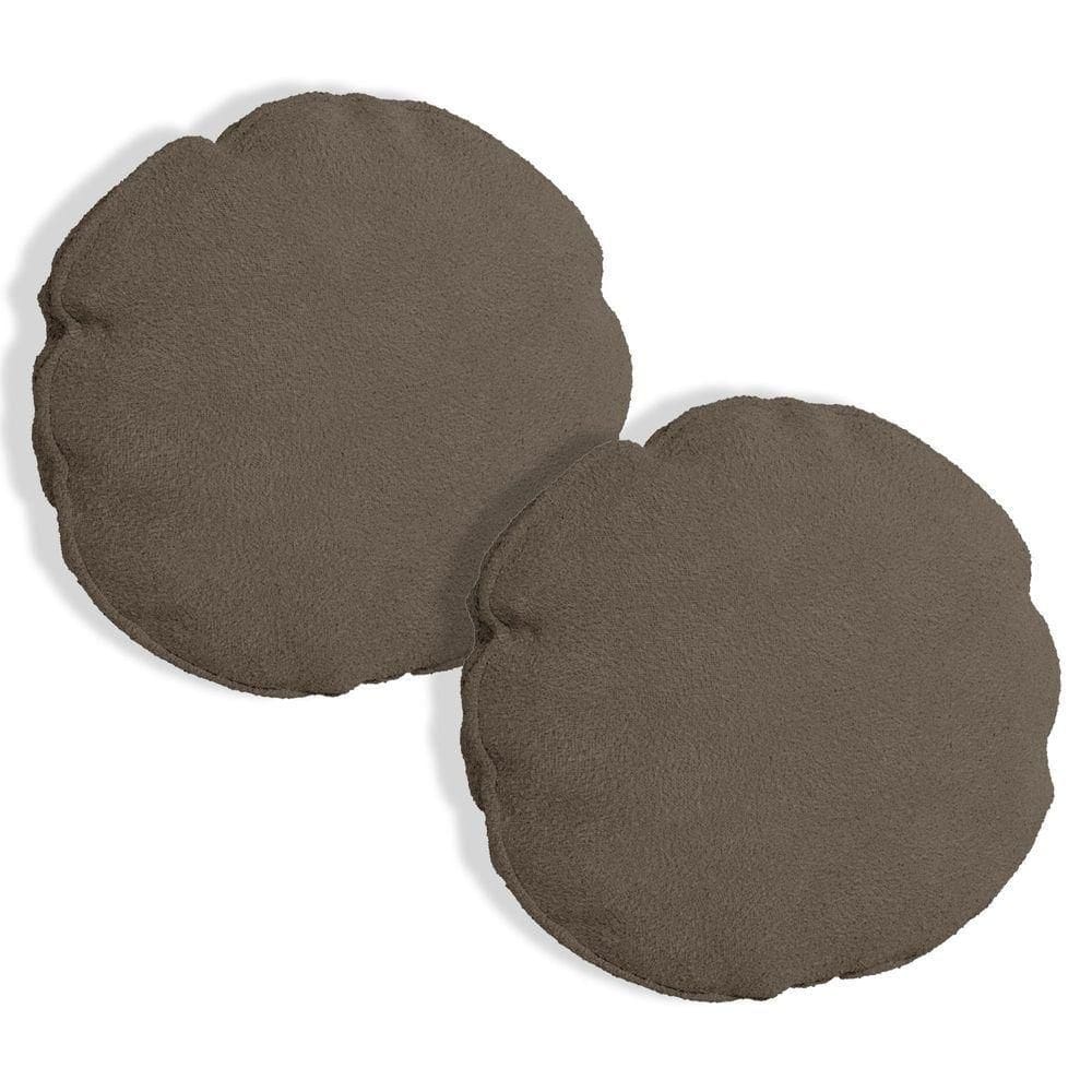 Kit 2 Capas Para Almofada Redonda Boucle 50x50cm - 7 Decor Marrom