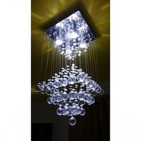 Lustre Para Sala, Quarto, Cozinha, Cristal K9 Base 30x30 90cm