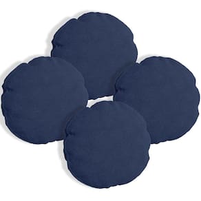 Kit 4 Capas Para Almofada Redonda Boucle 40x40cm - 7 Decor Azul Marinho