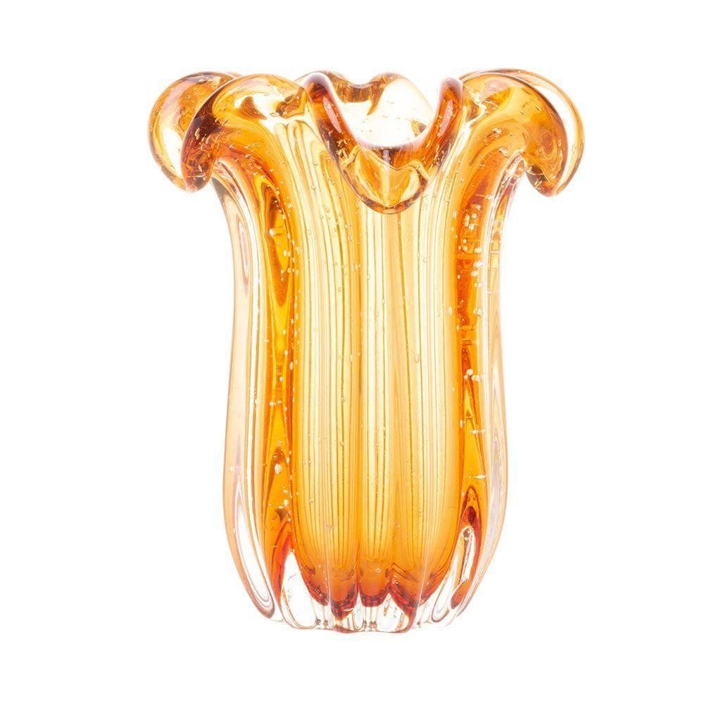 Vaso Murano Vidro Italy Ambar 19×23,5cm Wolff