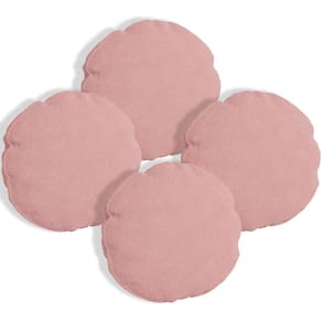 Kit 4 Capas Para Almofada Redonda Veludo 50x50cm - 7 Decor Rosa