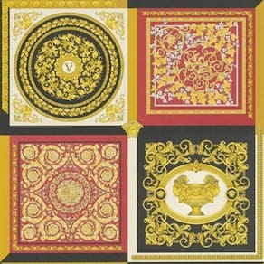 Papel De Parede Versace V Arabesco Amarelo 387046
