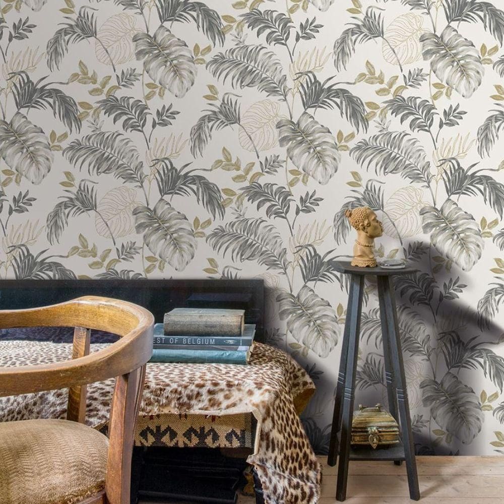 Papel De Parede Ciara Folhagem Branco A64301