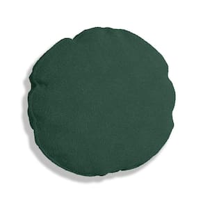 Capa Para Almofada Redonda Veludo 40x40cm - 7 Decor Verde Escuro
