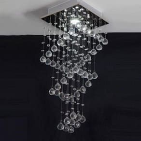Lustre Para Sala, Quarto, Cozinha, Hall, Corredor Sala De Jantar Em Cristal Base K9 30x30 90cm