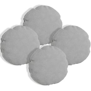 Kit 4 Capas Para Almofada Redonda Boucle 40x40cm - 7 Decor Prata