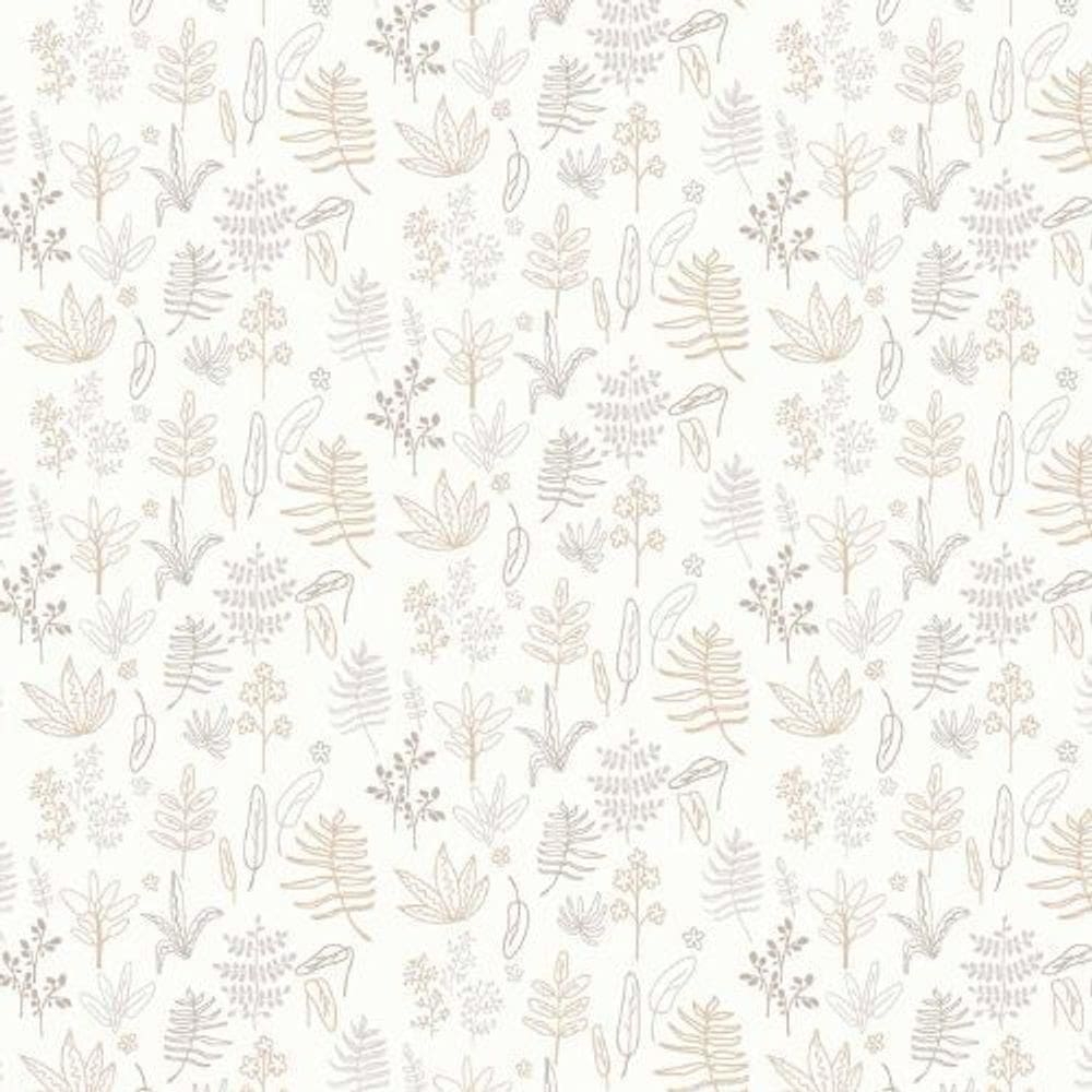 Papel De Parede Minime Folhagem Bege 17167