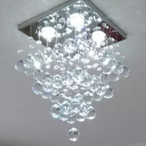 Lustre Para Sala, Quarto, Cozinha, Sala De Janta Em Cristal K9 Base 30x30 40cm