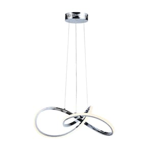 Lustre Pendente Taschibra Design Tóquio 30w Led 45cm Luz Quente 3000k Bivolt Cromado