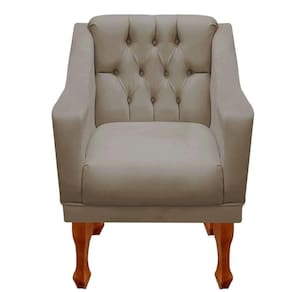 Poltrona Decorativa Resistente Recepção Grécia Dritex Suede Cappuccino