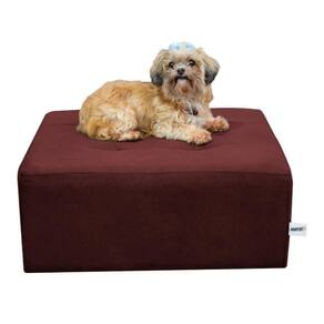 Cama Box Para Cachorro E Pet Quadrado Confortável Com Pés Com Alumínio Matrix Veludo Vinho Marinho