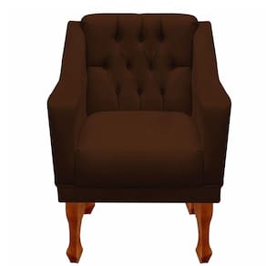 Poltrona Decorativa Resistente Recepção Grécia Dritex Suede Marrom