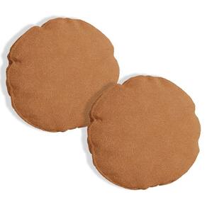 Kit 2 Capas Para Almofada Redonda Veludo 40x40cm - 7 Decor Terracota