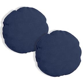 Kit 2 Capas Para Almofada Redonda Boucle 40x40cm - 7 Decor Azul Marinho