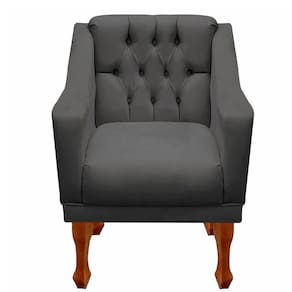 Poltrona Decorativa Resistente Recepção Grécia Dritex Sintético Cinza