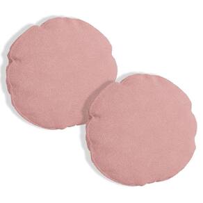Kit 2 Capas Para Almofada Redonda Veludo 40x40cm 7 Decor Rosa