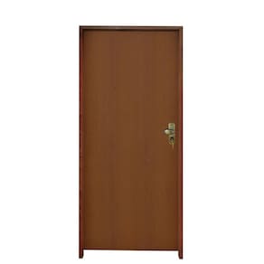 Kit Porta Lisa Padrão Imbuia 62 X 2.10 Batente Ecológico 09cm Fechadura Externa Lado Esquerdo - Hale